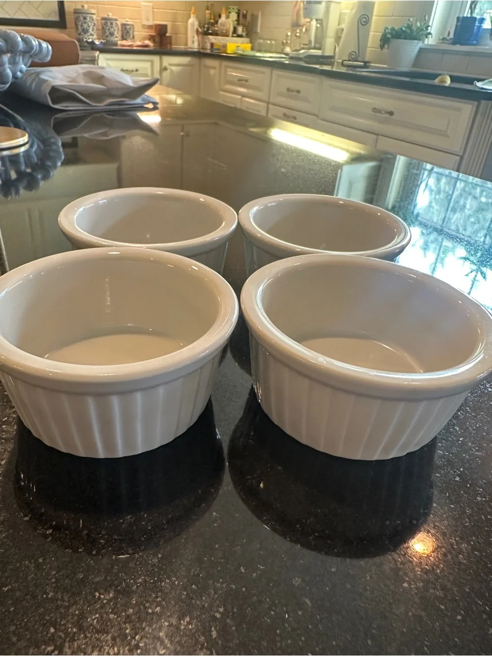 White Ceramic Ramekins - Set of 4